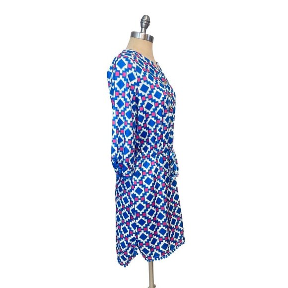 Tracy Negoshian Tiana dress Geometric Blue size Small - Picture 2 of 6